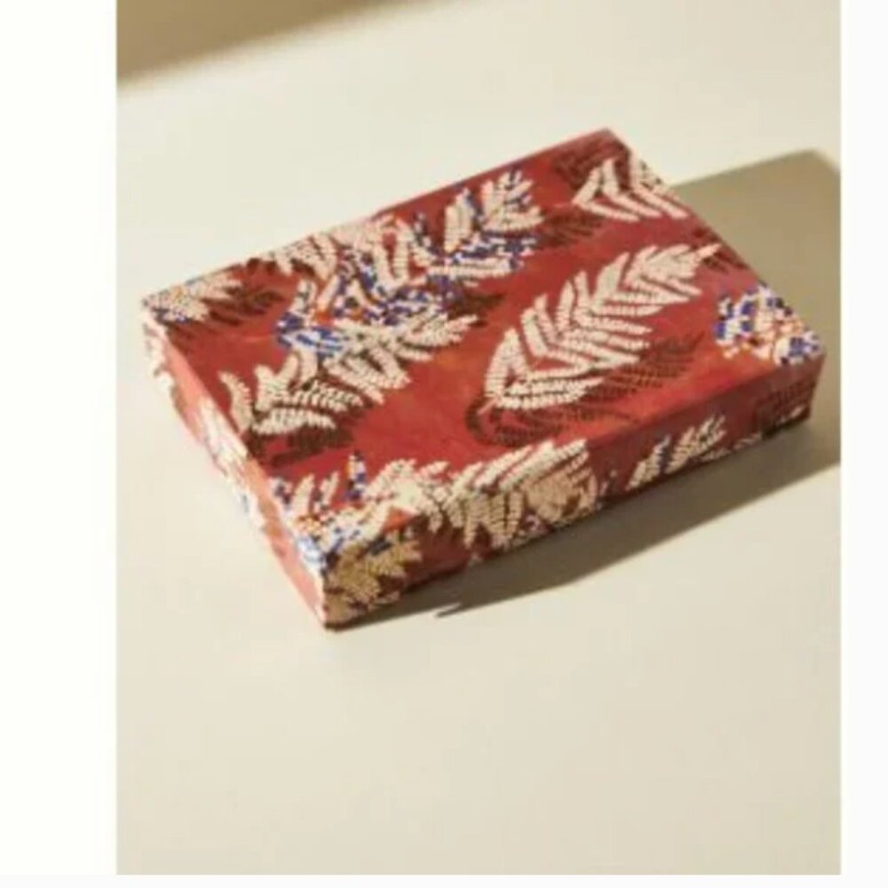FL Recycled Paper Floral Boho Hipster Hippie Art Deco Farm Peasant Jewelry Box - Picture 2 of 3